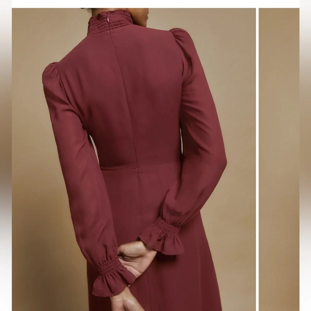 Reformation Stevi Dress in Plum size 2 - Picture 5 of 9